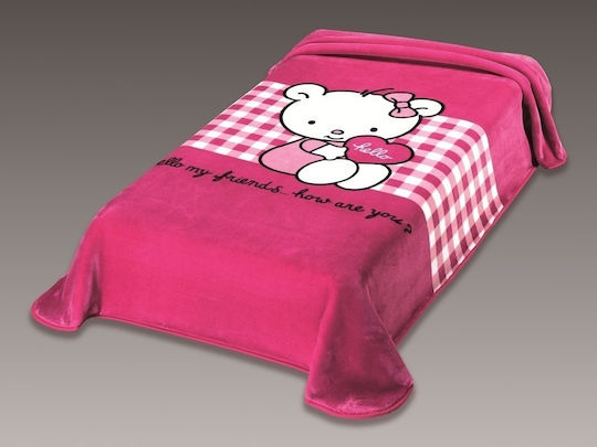 Belpla Velvet Blanket Spain Ster Fuchsia 160x220cm Belpla Velvet Blanket Spain Ster Fuchsia 160x220cm