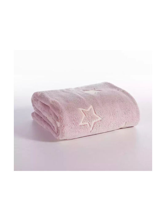 Nef-Nef Homeware Blanket Fleece Starlight Glowing Pink 160x220cm