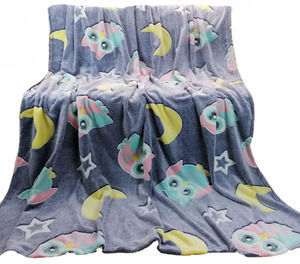 Cotton World Одеяло Фосфоресциращо Owl On Moon And Stars Background 200x150εκ.