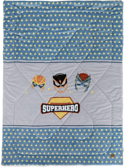 Nima Kids Duvet Cover Single Superheroes Gray 160x220cm Nima Kids Duvet Cover Single Superheroes Gray 160x220cm