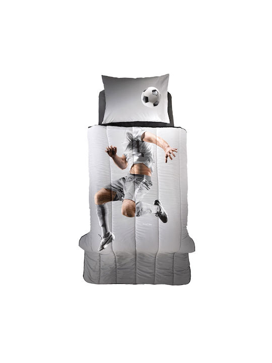 Saint Clair Kids Duvet Set Single with Pillowcase Striker Gray 160x220cm