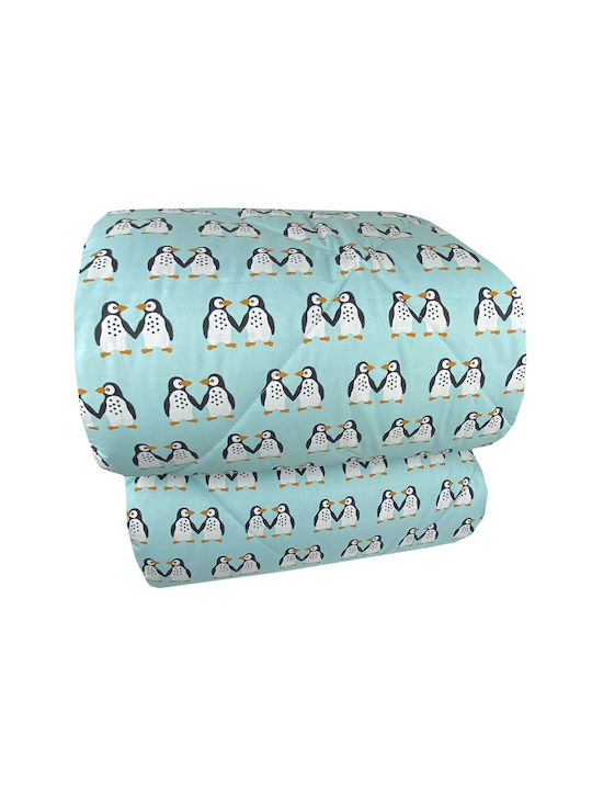 Astron Italy Kinderbettdecke Einzel Penguin Türkis 160x240cm