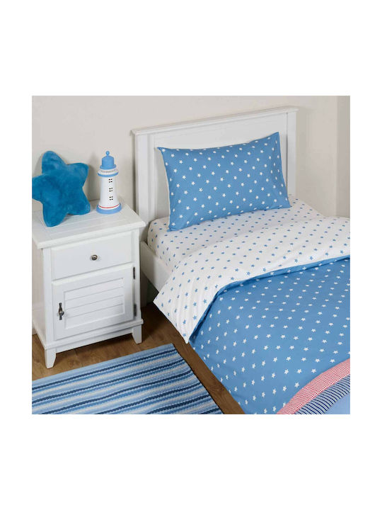 Laura Ashley Комплект Детски Завивки Единична с Калъфка Син 160x220см