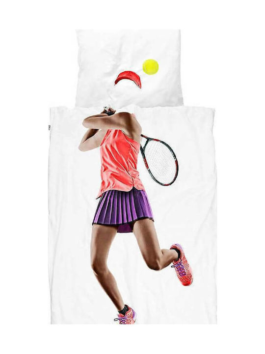 Snurk Tennis Set Kids Duvet Cover Single with Pillowcase Multicolored 140x200cm
