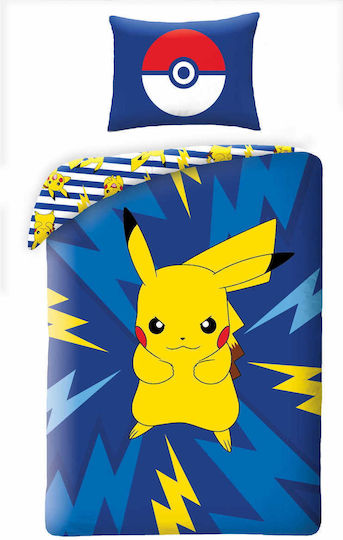 Pokemon Kinderbettbezüge Set Einzell Blau