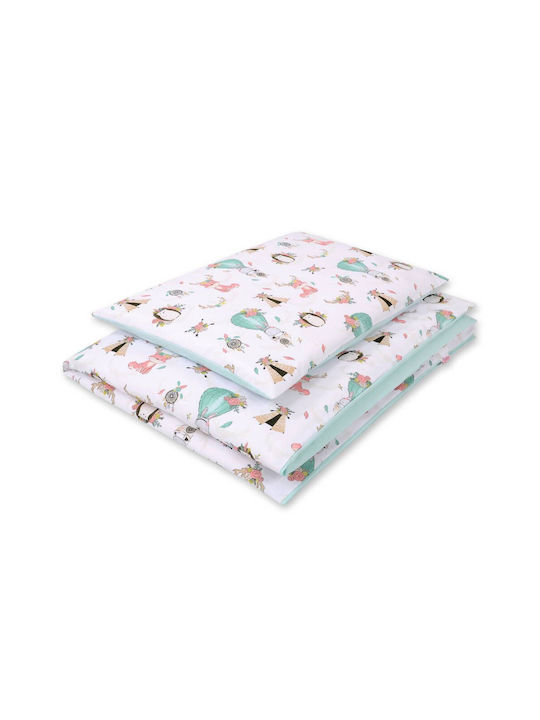 Bobono Детски Плик за Завивка Beige, Light Mint 90x120бр