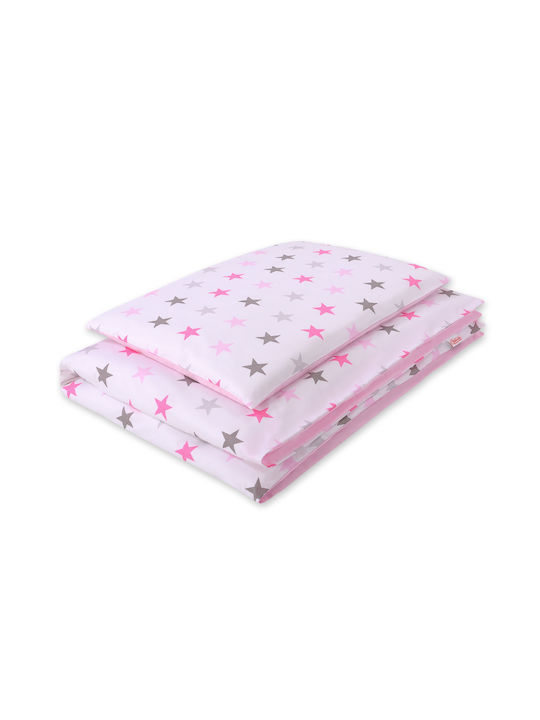 Bobono Conținut set Husă de pilotă pentru copii Single cu față de pernă Gray-pink 100x135cm