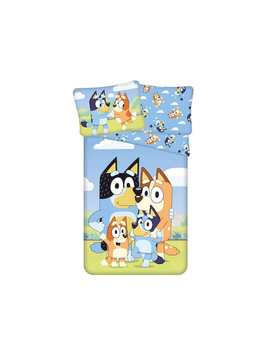 Halantex Kids Duvet Cover Set Single with Cotton Pillowcase Light Blue 137x200cm