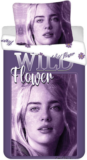 Billie Eilish Set Kids Duvet Cover Single with Pillowcase Cotton Wild Flower 140x200cm