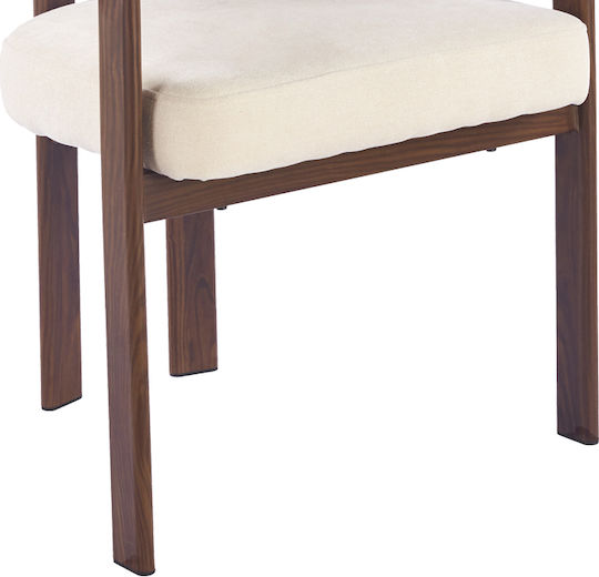 Erebus Dining Chairs with Fabric Upholstery Walnut 2 pcs 64x55x76.5cm