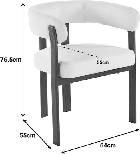 Erebus Dining Chairs with Fabric Upholstery Walnut 2 pcs 64x55x76.5cm