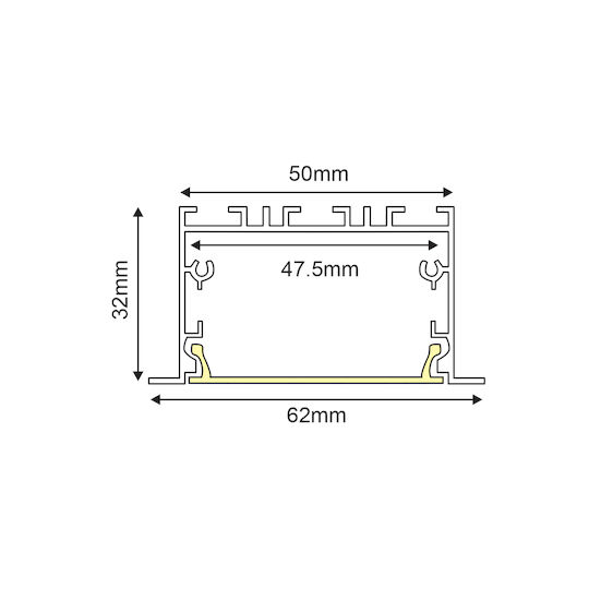 Wila LED Strip Aluminum Profile Black Opal Cover 3m/pc