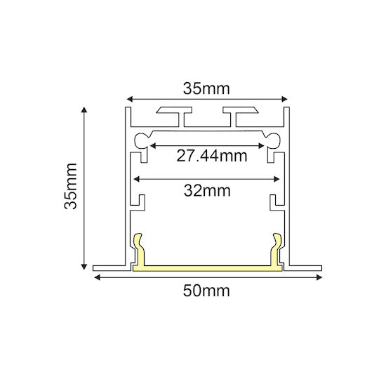 Vylo Aluminiumprofil für LED-Streifen P211u Schwarz Mit Opal Pc Abdeckung 3m/Stück