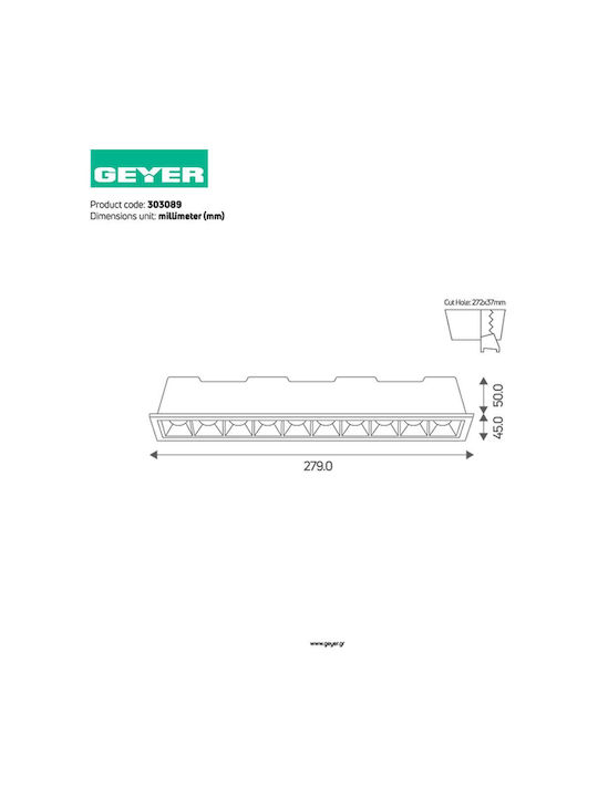Geyer Metallisch Einbau Spot mit integriertem LED und Natürliches Weißes Licht Weiß 1Stück