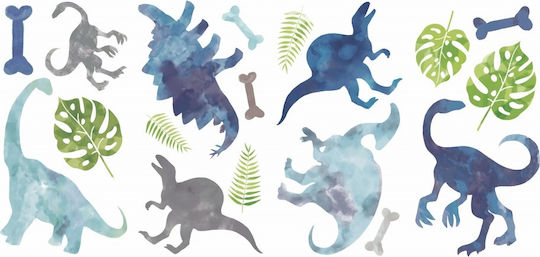 RoomMates Decor Kids Vinyl Wall Sticker Watercolor Dinosaur 27x23cm 18pcs