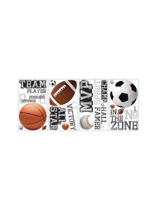RoomMates Decor Autocolant Decorativ pentru Copii Perete All Star Sports 24buc