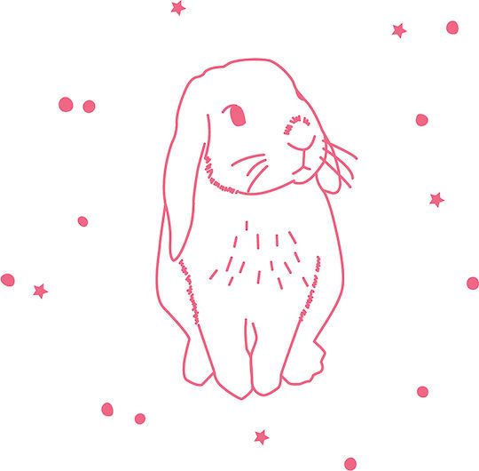 Mimi'lou Kinder Wandsticker Wand Rabbit Pink Neon