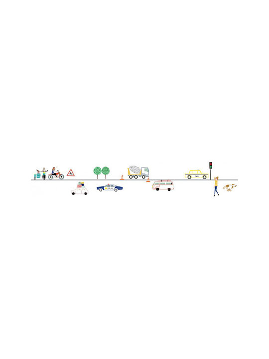 Mimi'lou Kinder Wandsticker Wand Wandbordüre Traffic 500cm