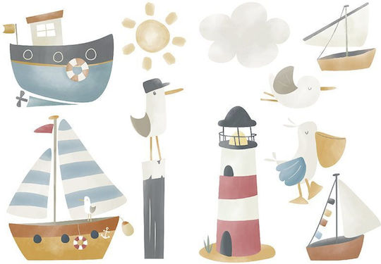 Little Dutch Παιδικό Διακοσμητικό Αυτοκόλλητο Τοίχου Sailors Bay Little Dutch Παιδικό Διακοσμητικό Αυτοκόλλητο Τοίχου Sailors Bay
