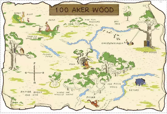 Детска стикерна за стена Стена Wood Map