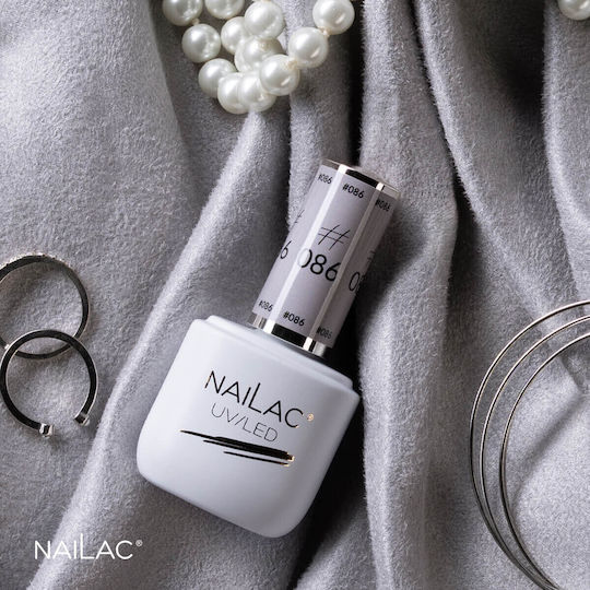 NaiLac Лак за нокти Дълготраен Quick Dry Сив #086 7ml