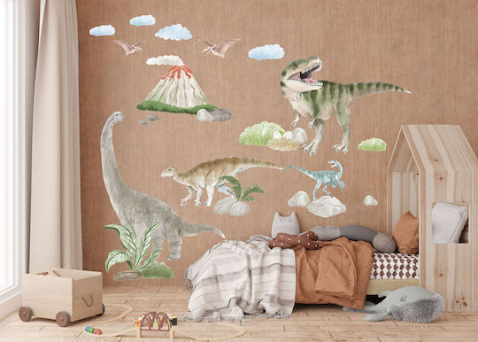 Abțibilduri de Perete pentru Copii Băieți Dinozauri Vulcan Mare XXL 120x240