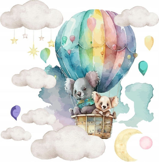 Stickere de Perete pentru Copii Koala Curcubeu Baloane 120x240