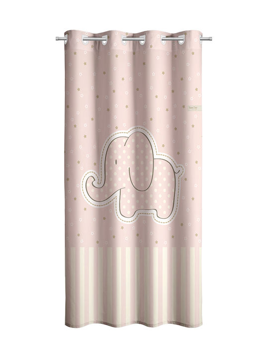 Saint Clair Kids Grommet Top Curtain Africa Pink 1752030115047 160x250cm
