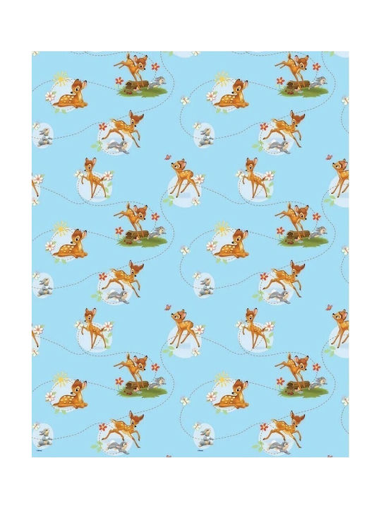 Disney Παιδική Κουρτίνα Bambi με Τιράντες Μπλε 140x290εκ.