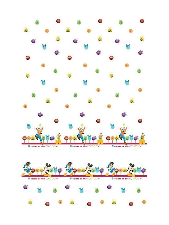 Disney Kinder Vorhang CH002 Club House mit Borte Weiß 140x290cm