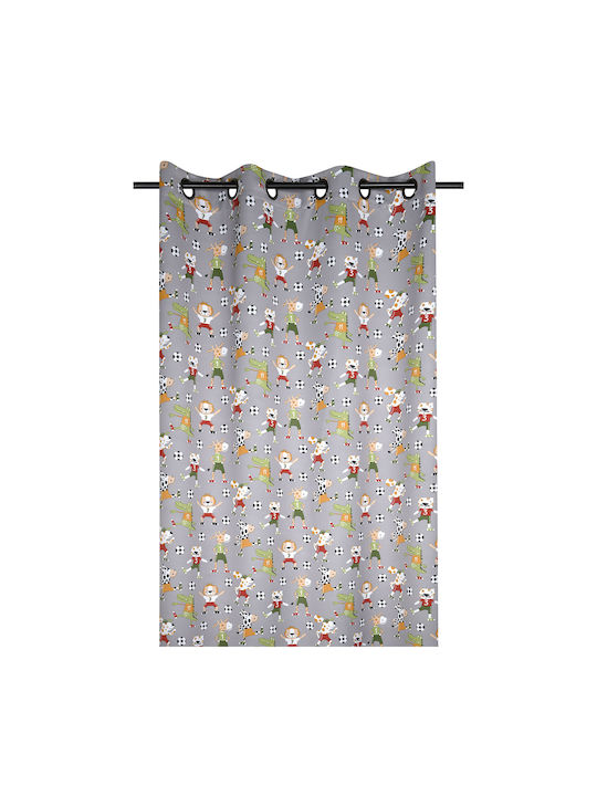 Kids Grommet Top Blackout Curtain Maracana Gray R6B992001 140x260cm