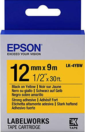 Epson LK-4SBM Ταινία Ετικετογράφου 9m x 12mm σε Λευκό Χρώμα
