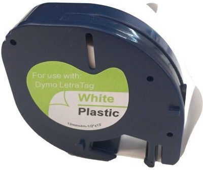 G&G Label Maker Tape RL-D-91221-BK/WT 12mm 4m Compatible with Dymo LetraTag LT