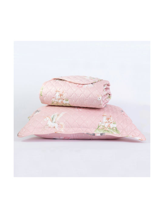 Borea Kinderdecken Einzeln mit Kopfkissenbezug Emeralda Rosa 160x220cm