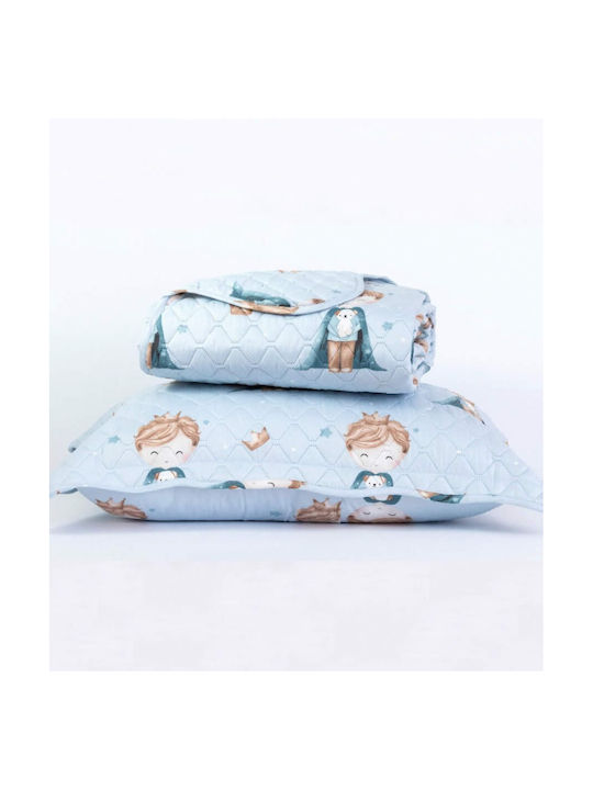 Borea Kids Single Quilt Set with Pillowcase Little King Petrol 160x220cm