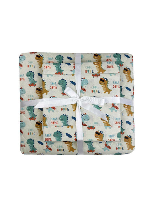 Astron Italy Kids Quilt Set Single with Pillowcase Dino Multicolour 160x240cm