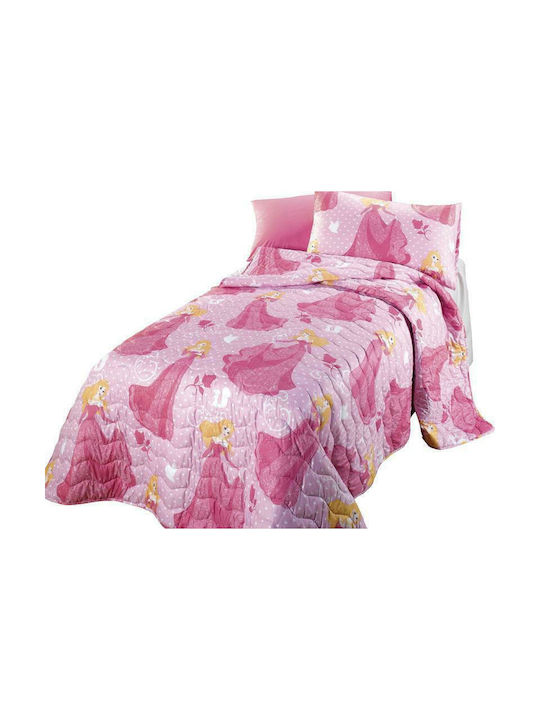 Palamaiki Cuvertură pentru copii Semi Dublu Princess Aurora Roz 160x240cm