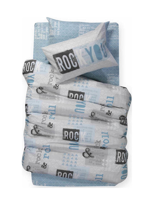 Nef-Nef Homeware Παιδικό Κουβερλί Μονό Rock You Μπλε 160x220εκ.
