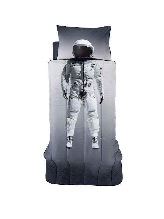 Saint Clair Kids Quilt Set Single with Pillowcase Space Gray 160x230cm