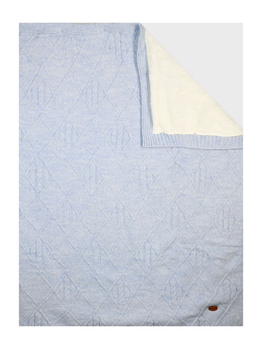 Energiers Knitted Blue Cot Blanket