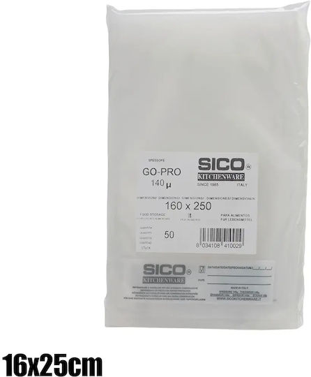 Sico BS160x250 Grainy Vacuum Sealer Bags for Devices 250x160mm 50pcs