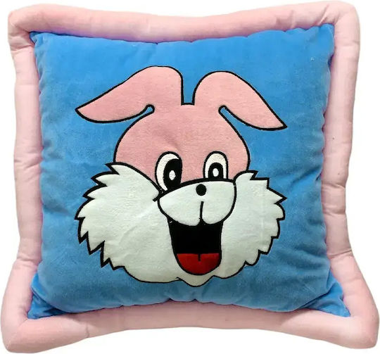 Dekoratives Kopfkissen Chippo 25023-55-4 Mll Bunny Print Extra Soft 48 X 48 Cm Blau Pink