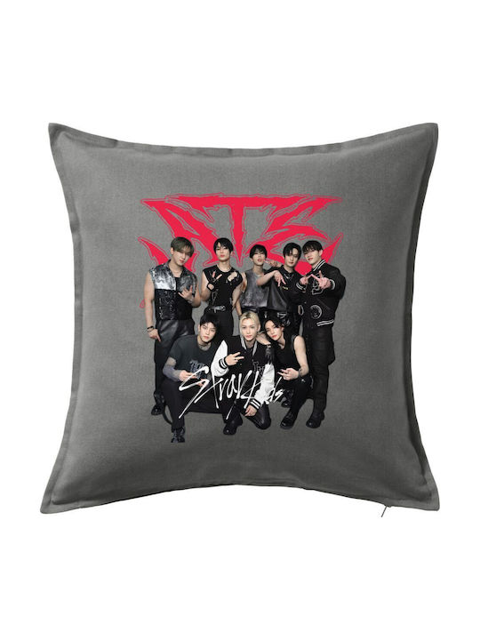 Stray Kids K-pop Band Couch Pillow Gray 100% Cotton Filling Included 50x50cm