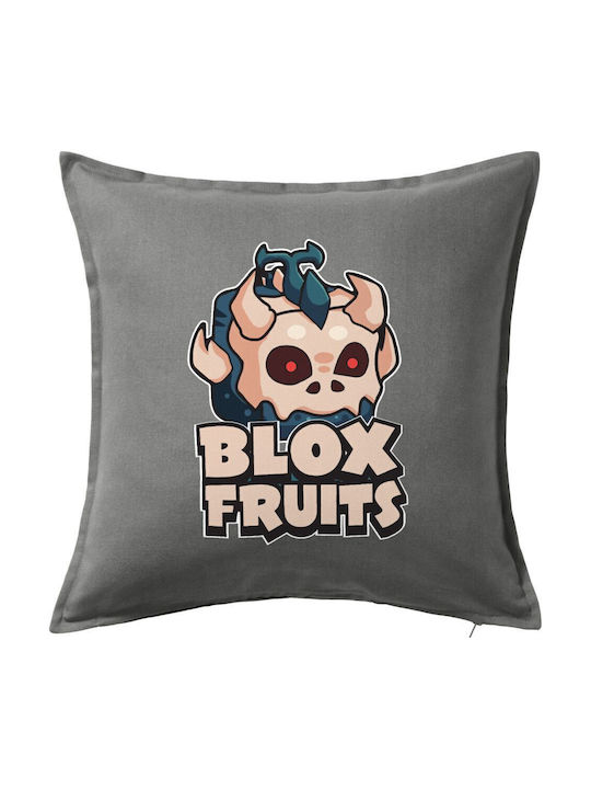 Roblox Blox Fruits Kids Throw Pillow Gray 100% Cotton Includes Filling 50x50cm