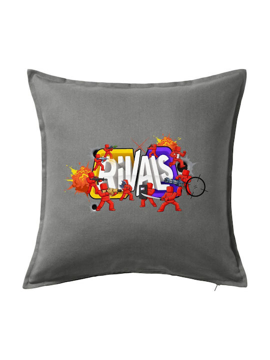 Roblox Rivals Kids Throw Pillow Gray 100% Cotton Filling 50x50cm