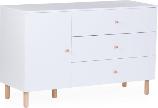 Детска гардеробна шкафче White с 3 чекмеджета 137x75x93бр