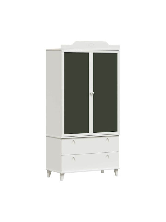 Двойна врата Нтoулάпа с 2 Чекмеджета Бяла 90x45x180см