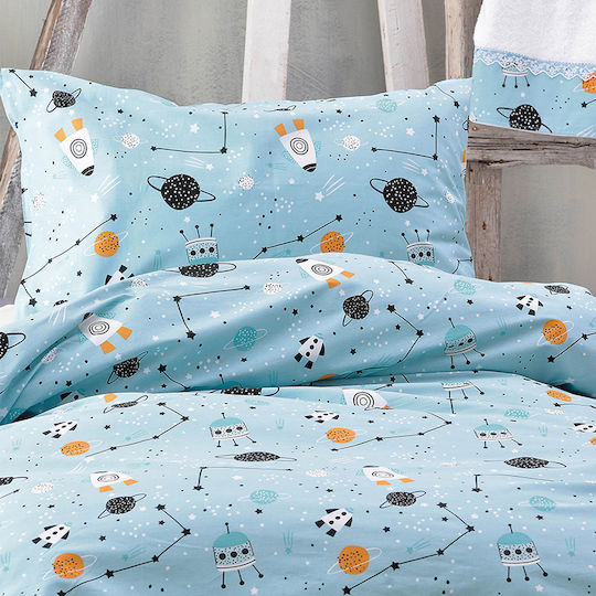Rythmos Symbol Astroworld Kids Cotton Pillowcase Set 50x70cm Blue