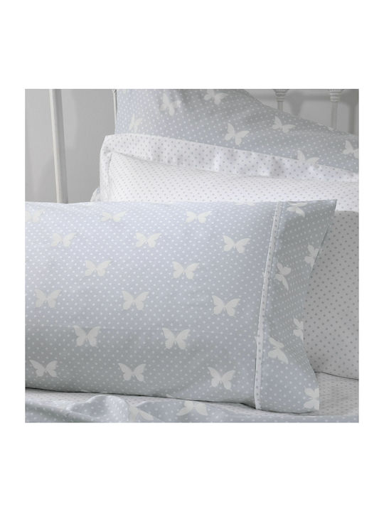 Down Town Home Kinder Kissenbezüge Set Baumwollsatin 52x75cm Light Grey