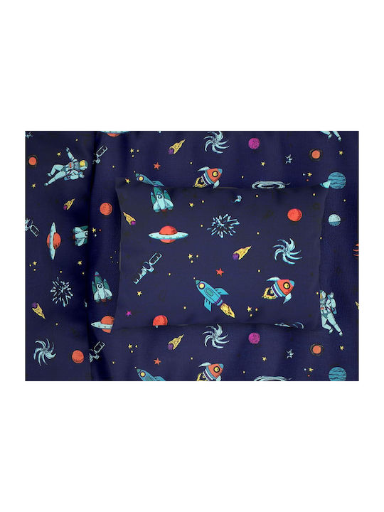 Dimcol Space Παιδική Μαξιλαροθήκη από 100% Βαμβάκι 50x70εκ. Μπλε